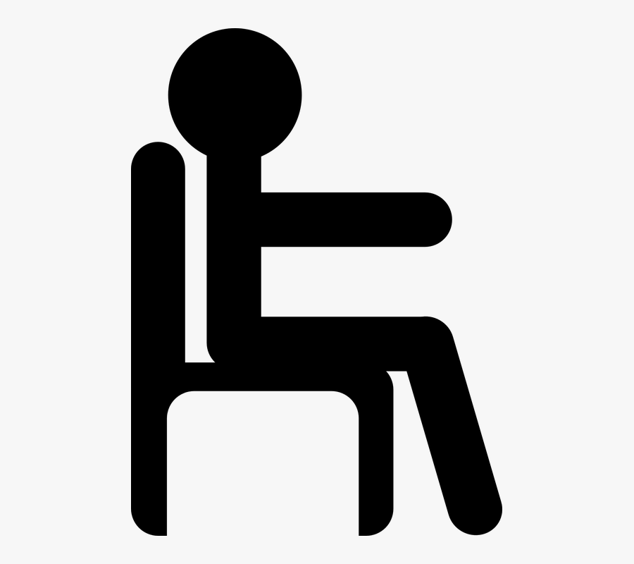 Man, Sit, Chair, Pictogram, Black, Work - Stick Figure In Chair , Free