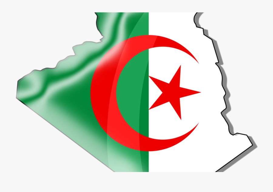 Algeria Flag Country Map - Algeria Country Flag Map, Transparent Clipart