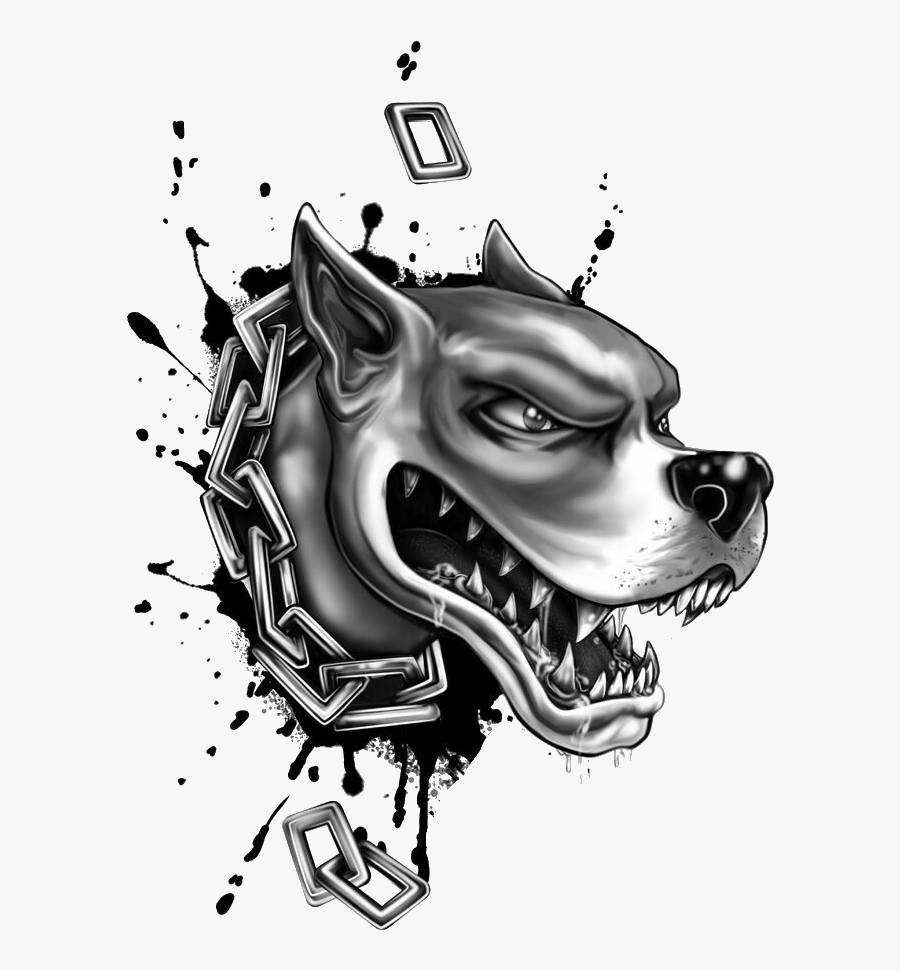 #pitbull #dog #cão #cachorro #tattoo #tatuagem #cartoon - Imagenes De Pitbull En Blanco Y Negro, Transparent Clipart
