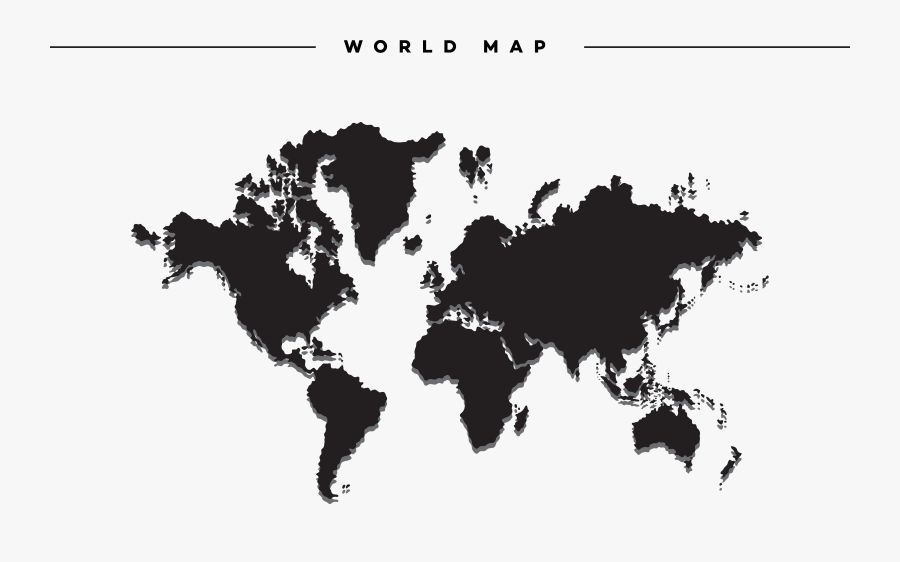 World Map Globe - World Map Red Outline, Transparent Clipart