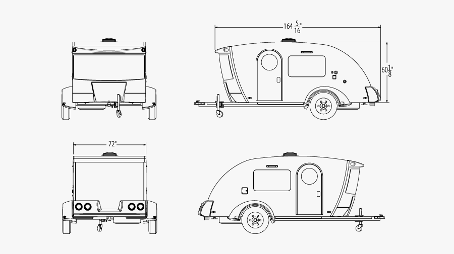 Dimensions For Teardrop Trailer, Transparent Clipart