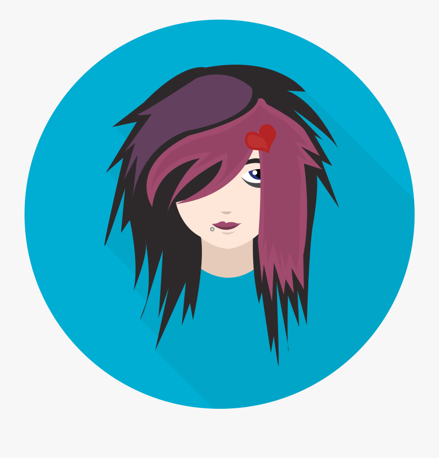 Transparent Emo Hair Png - Cartoon, Transparent Clipart