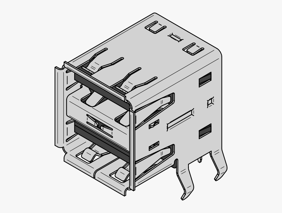 Receptacle - Double Usb Port Pinout, Transparent Clipart