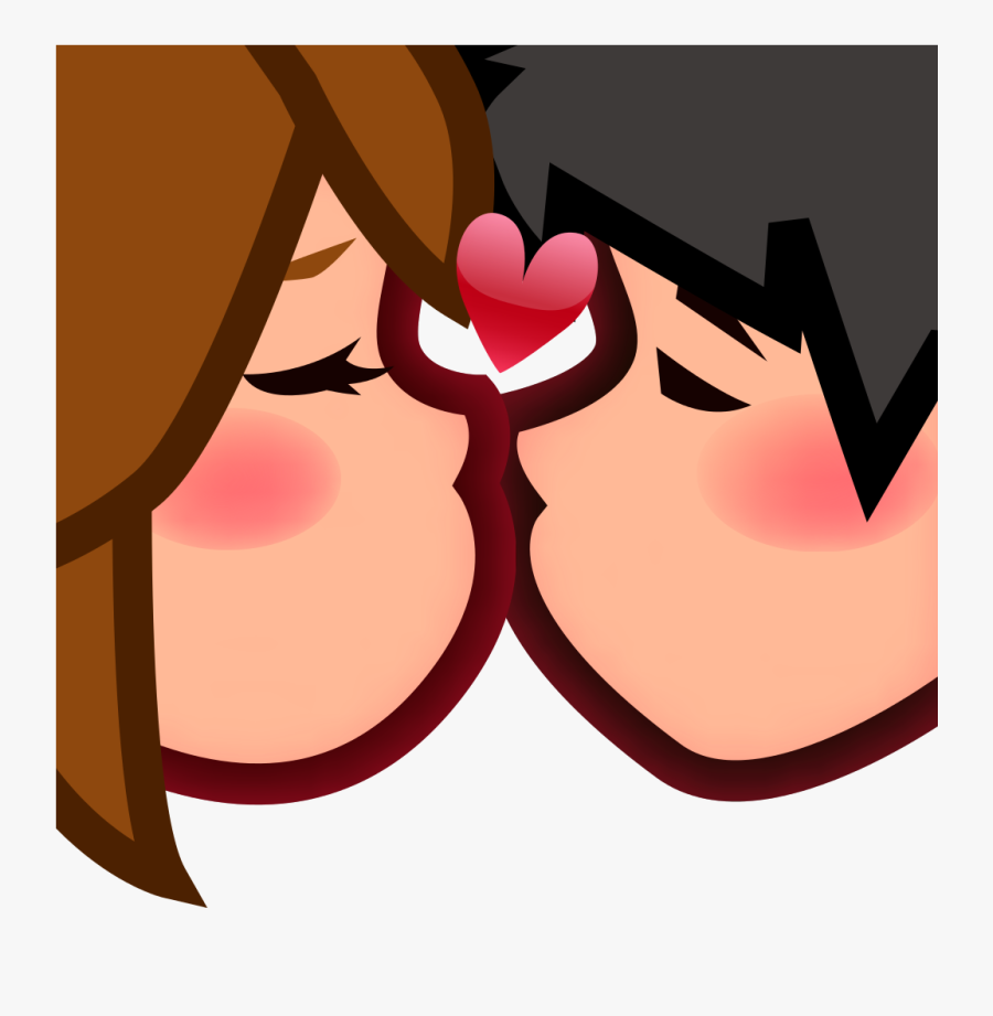 Peo Couple Kiss Emoji - Couple Kiss Emoji, Transparent Clipart