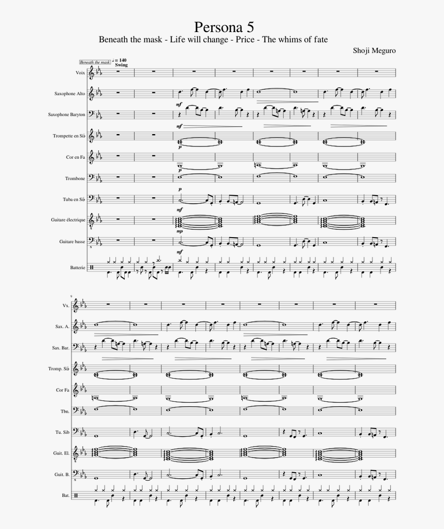 Music Sheet Persona 5 Beneath The Mask Sheet Music Free Photos - persona 5 roblox id