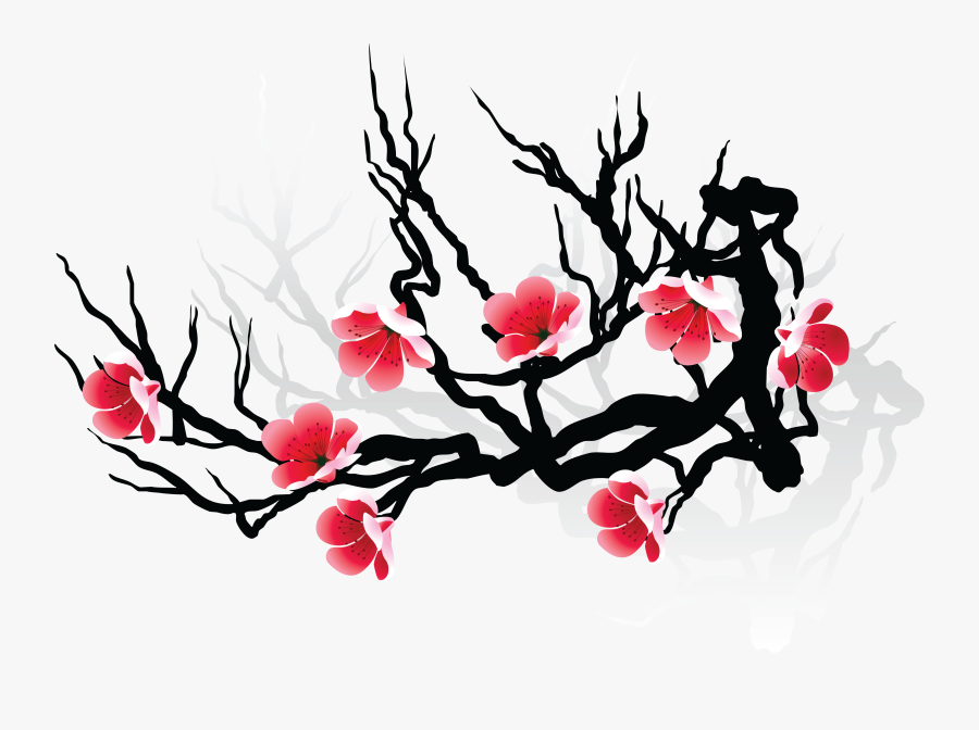 Drawing Katana Cherry Blossom - Flores De Cerezo En Vector, Transparent Clipart