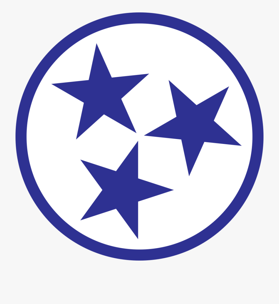 White And Blue - Tennessee Tri Star, Transparent Clipart