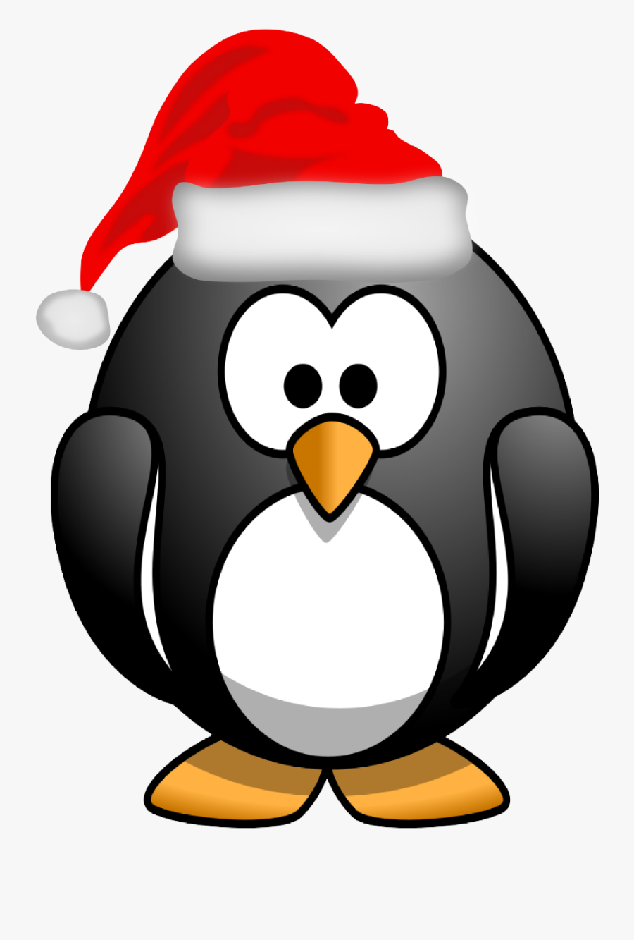 Christmas Penguin Clipart Black And White - Penguin Waving Clipart ...