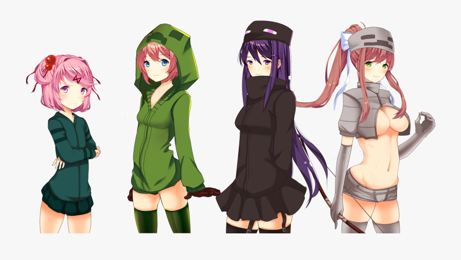 Transparent Minecraft Wallpaper Png - Minecraft Mobs As Anime Girls, Transparent Clipart