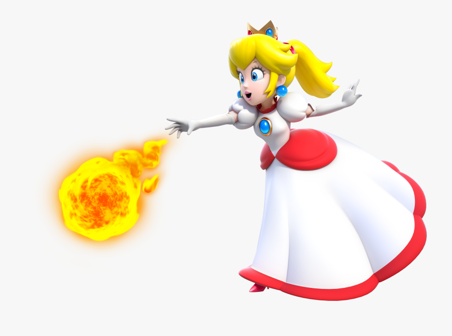 Princess Peach Fire Flower - Fire Peach Super Mario 3d World, Transparent Clipart