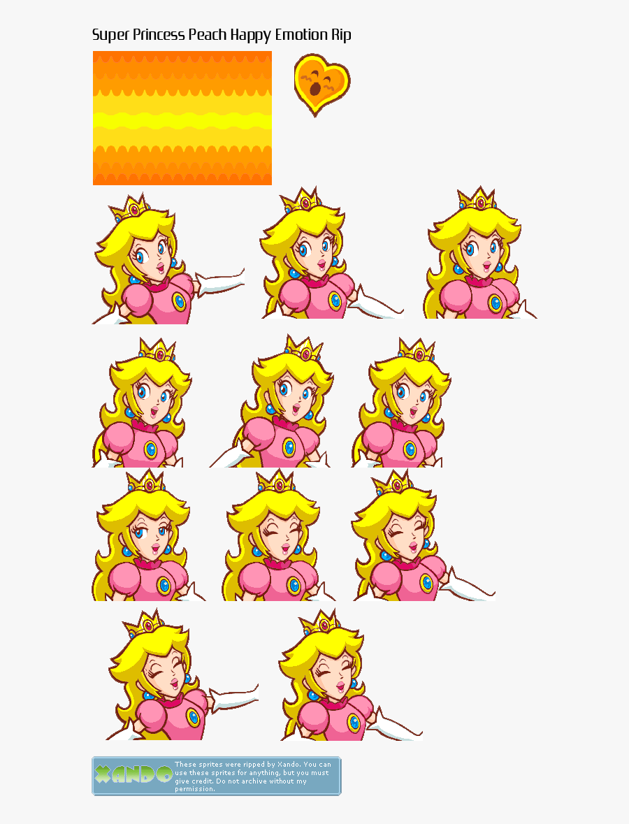 Super Princess Peach Happy - Peach Sprite Super Princess Peach, Transparent Clipart