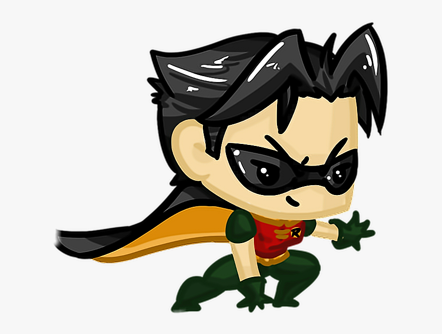 #robin #batman #teentitans #dccomics #superhero #chibi - Cartoon, Transparent Clipart