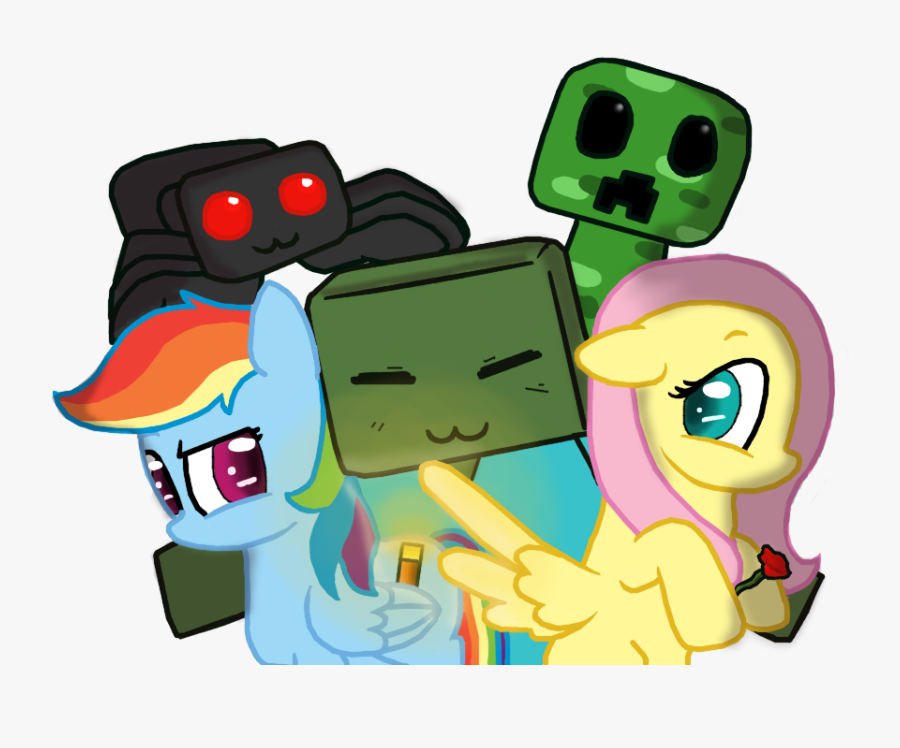 Bristlestream, Creeper, Crossover, Fluttershy, Minecraft, - Rainbow Dash Minecraft, Transparent Clipart