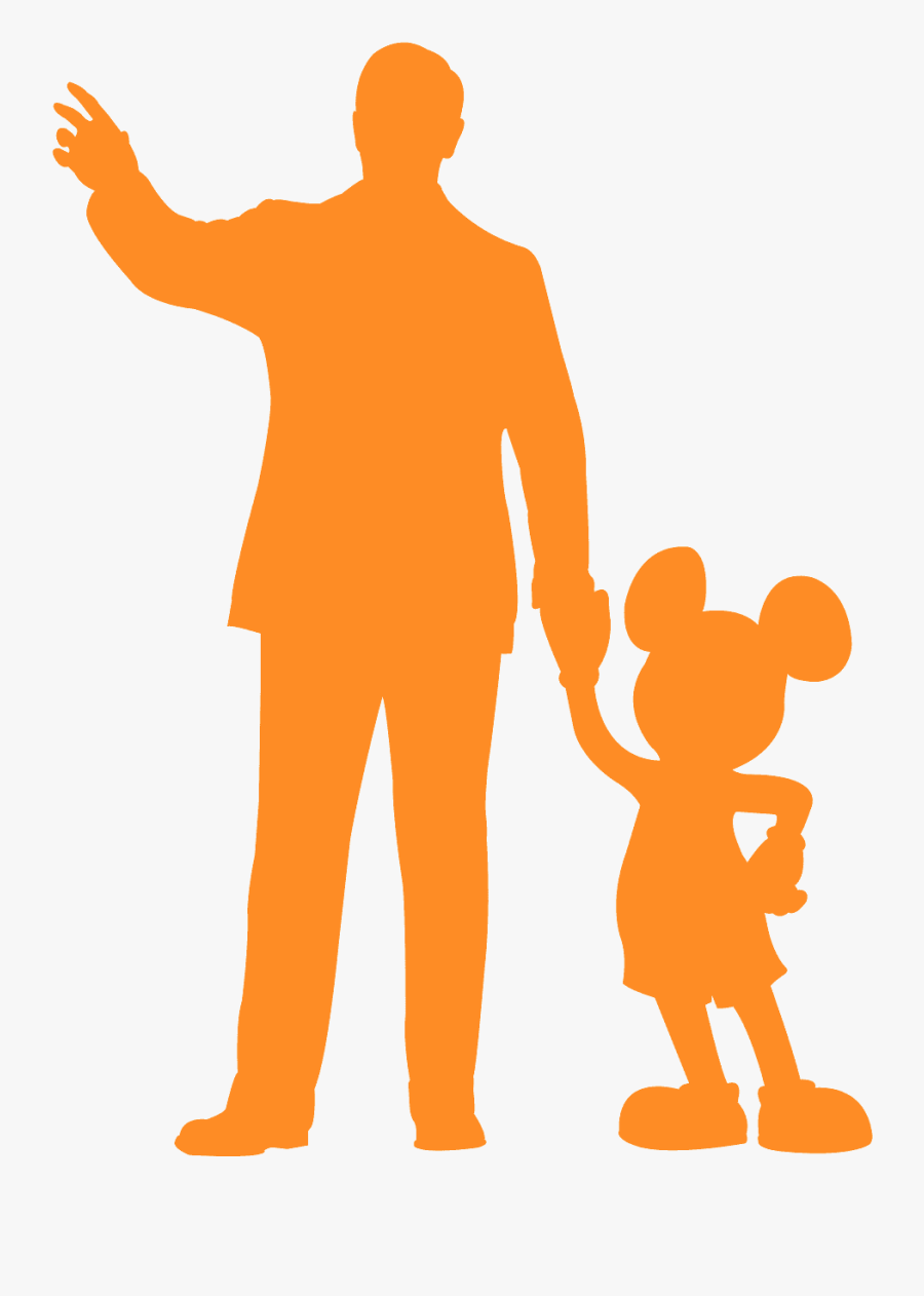 Walt Disney And Mickey Mouse Silhouette, Transparent Clipart