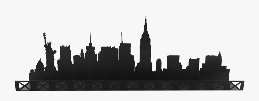 Manhattan Skyline Sticker Decal Illustration - Skyline New York Silhouette, Transparent Clipart
