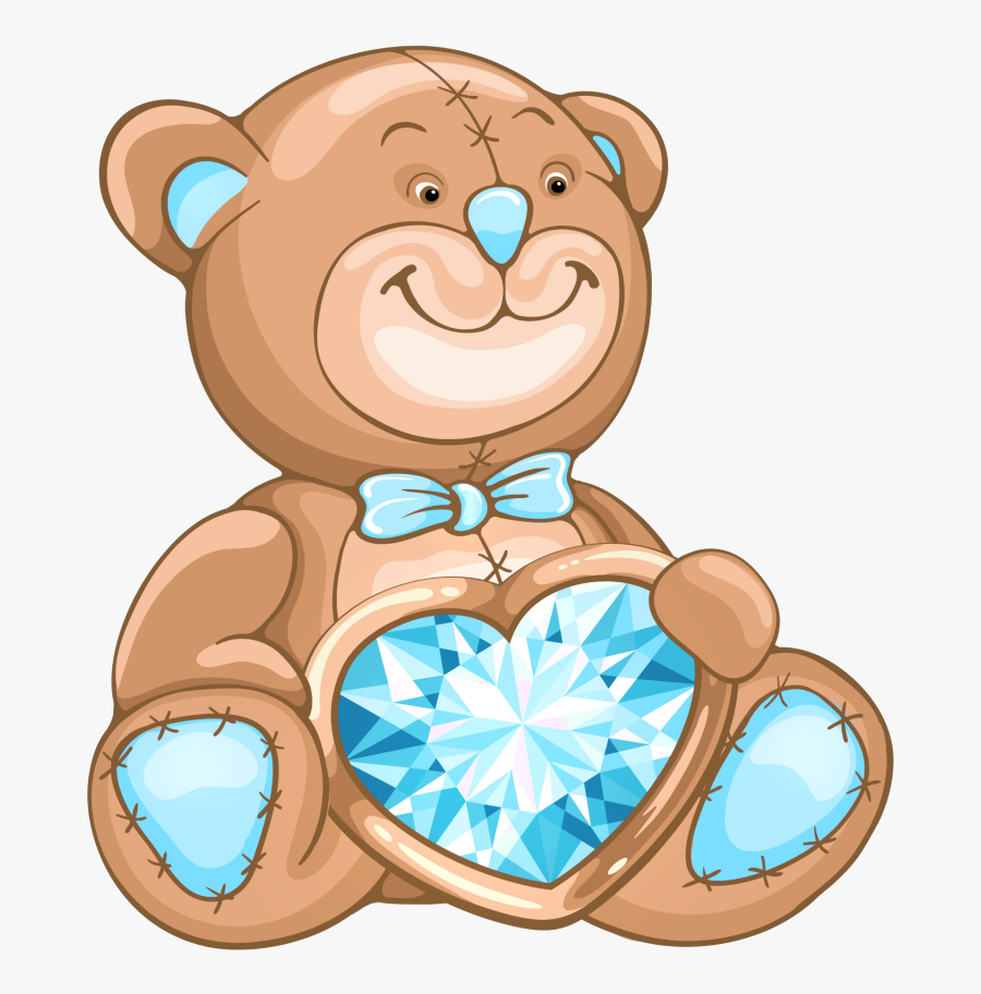 #mq #blue #teddybear #heart #diamond - Bear, Transparent Clipart
