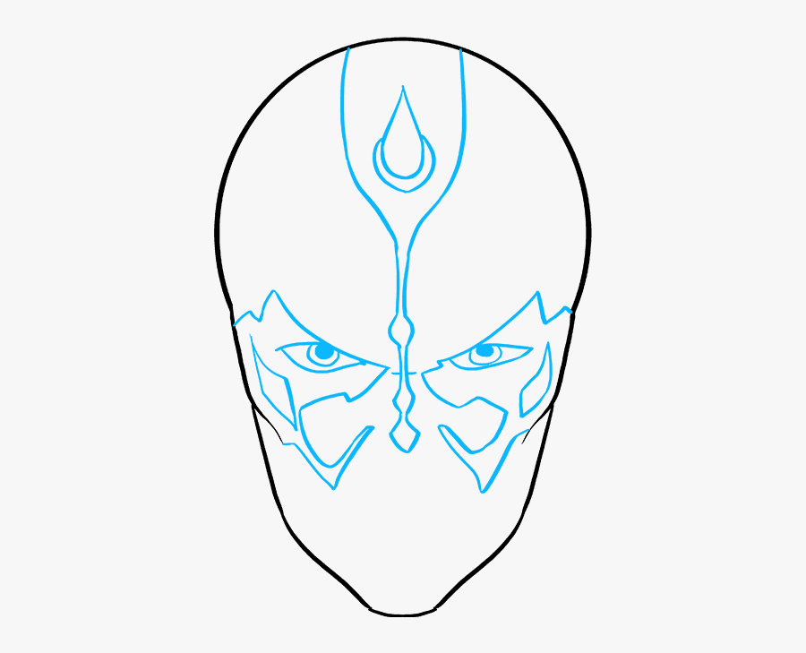 How To Draw Darth Maul From Star Wars - Darth Maul Line Drawing, Transparent Clipart