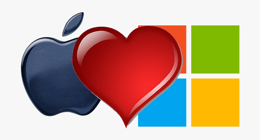 Mac Or Pc, Apple Or Microsoft, We Swing Both Ways - Heart, Transparent Clipart