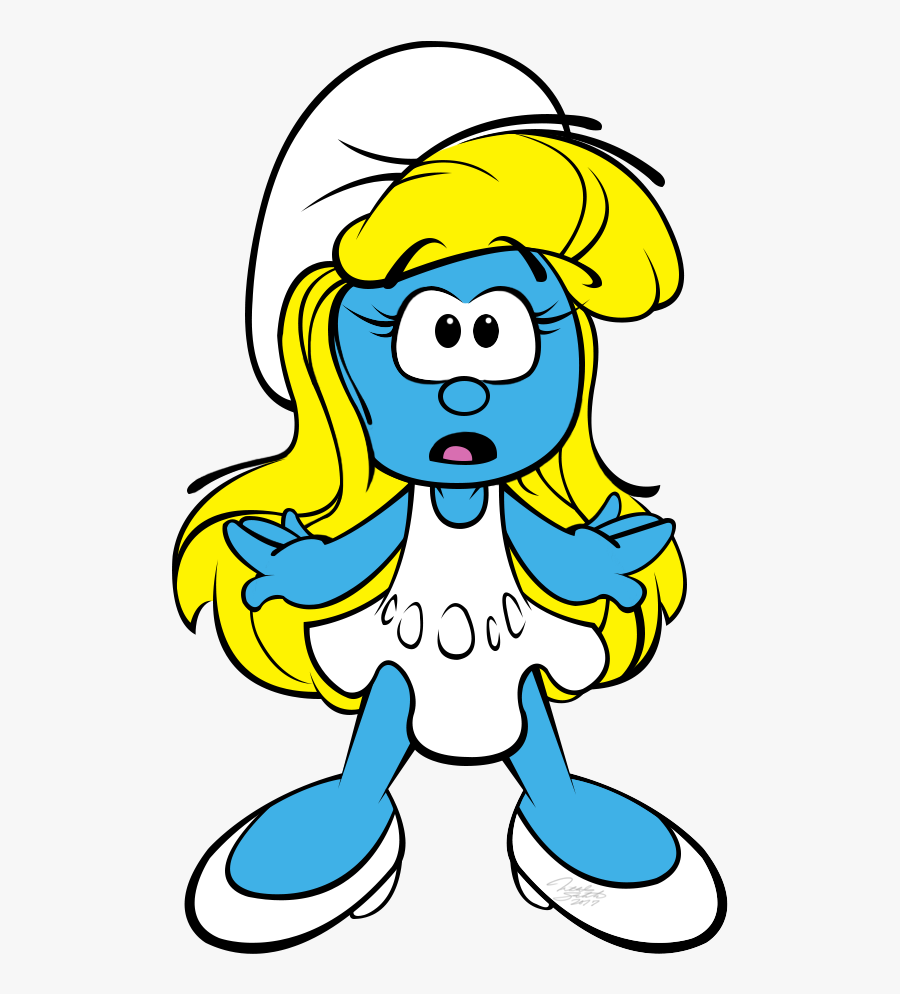 Surprised Smurfette Doodle - Smurfette Clipart, Transparent Clipart