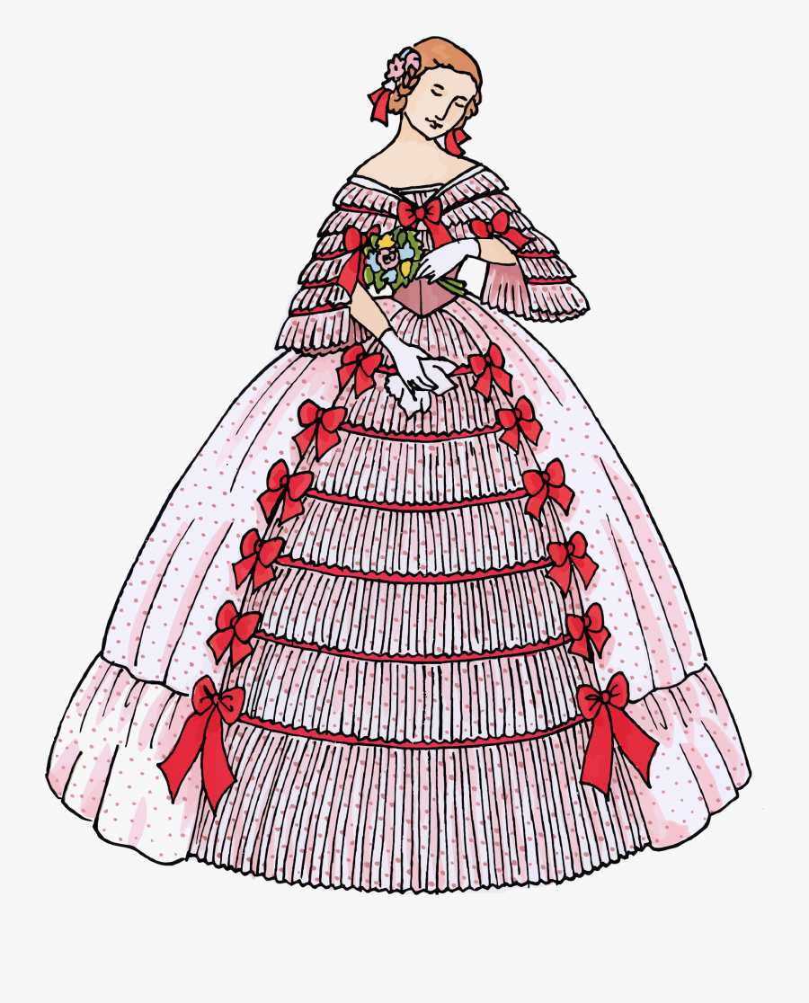 Vintage Woman"s Ball Gown 2 Clip Arts - Ball Gown Clipart, Transparent Clipart