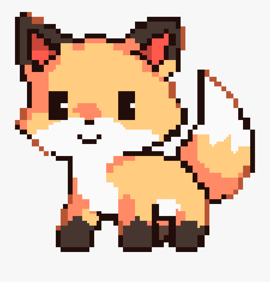 Transparent Cute Fox Png - Cute Pixel Art Animals, Transparent Clipart