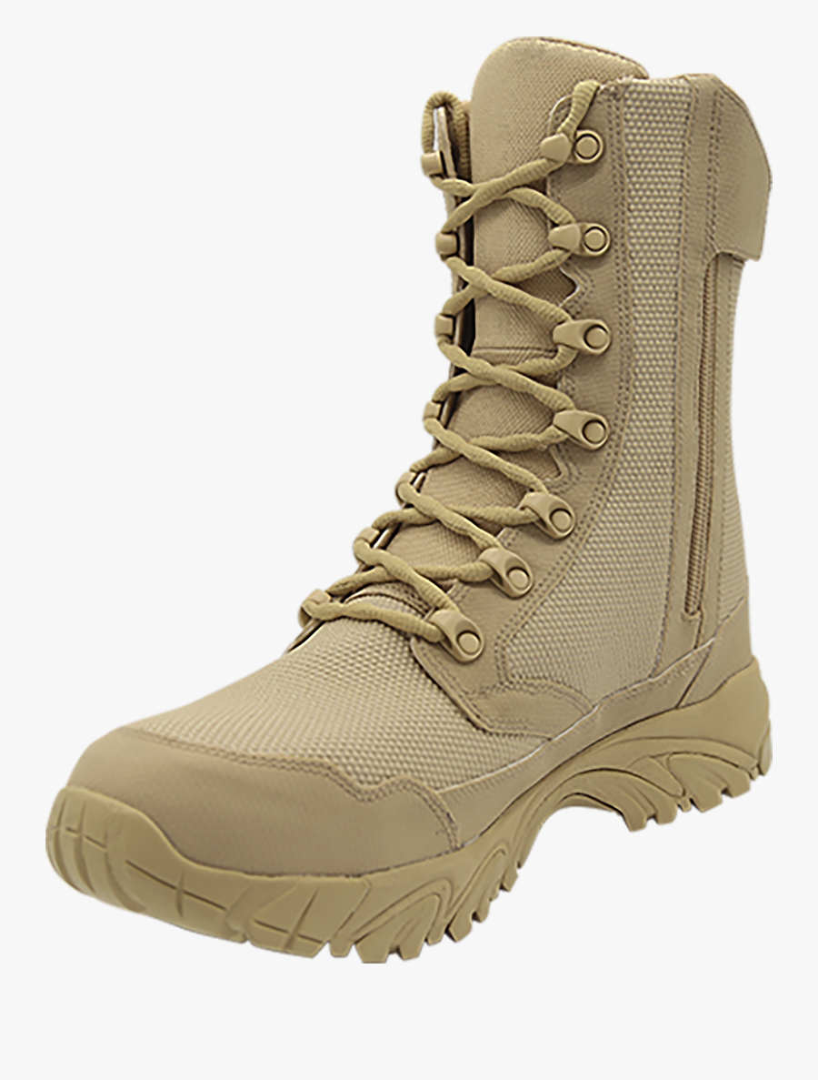 Comfortable Combat Boots - Tan Zip Up Boots, Transparent Clipart