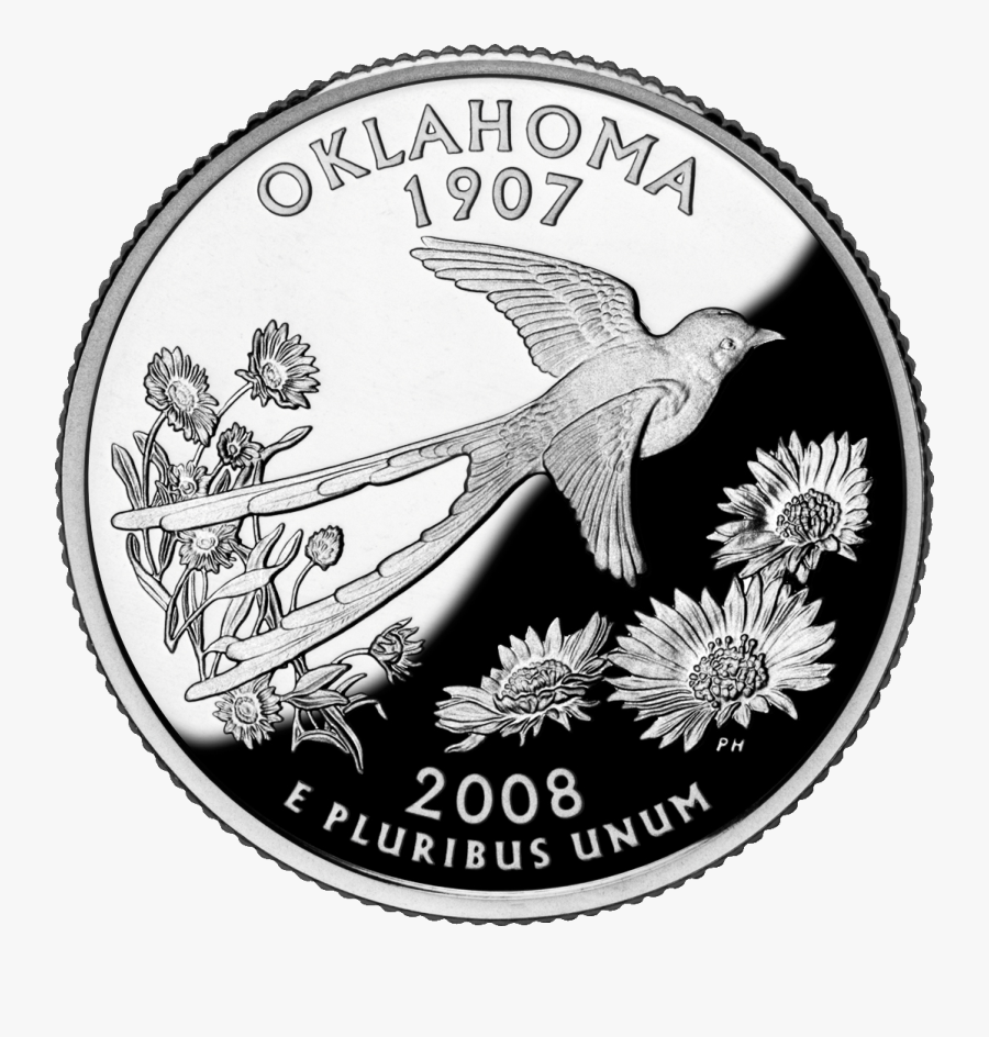 Oklahoma State Seal Clipart - Oklahoma State Quarter 2008, Transparent Clipart