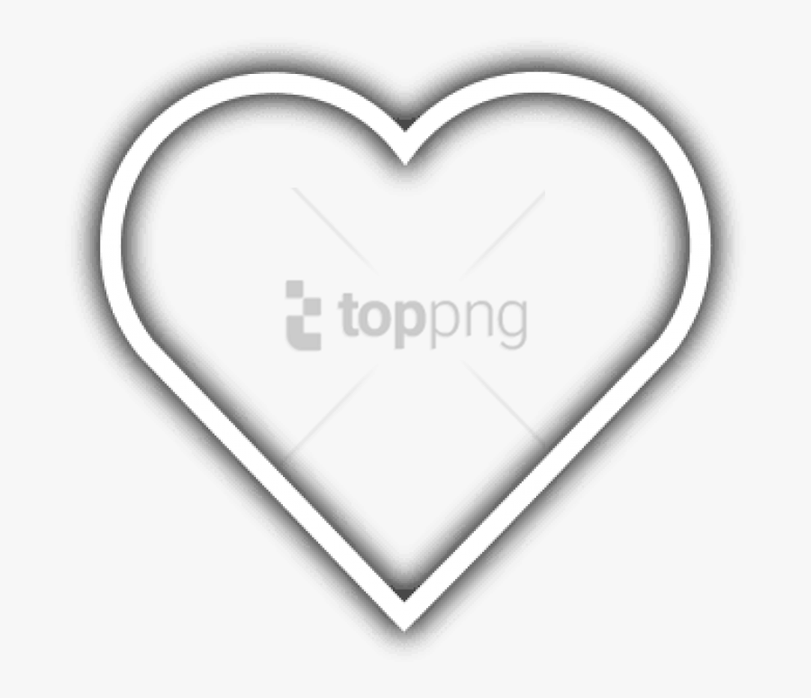 Black Heart Outline Png - White Love Heart Outline, Transparent Clipart