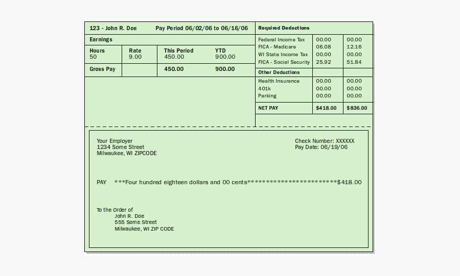 Clip Art Blank Pay Stubs Download - Pay Stub Design, Transparent Clipart