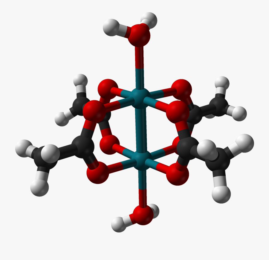 Rhodium Acetate Hydrate Dimer From Xtal 1971 3d Balls - Copper Ii Acetate Monohydrate Dimer, Transparent Clipart