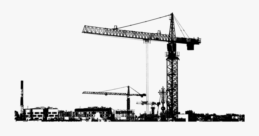 Silhouette Crane Png, Transparent Clipart