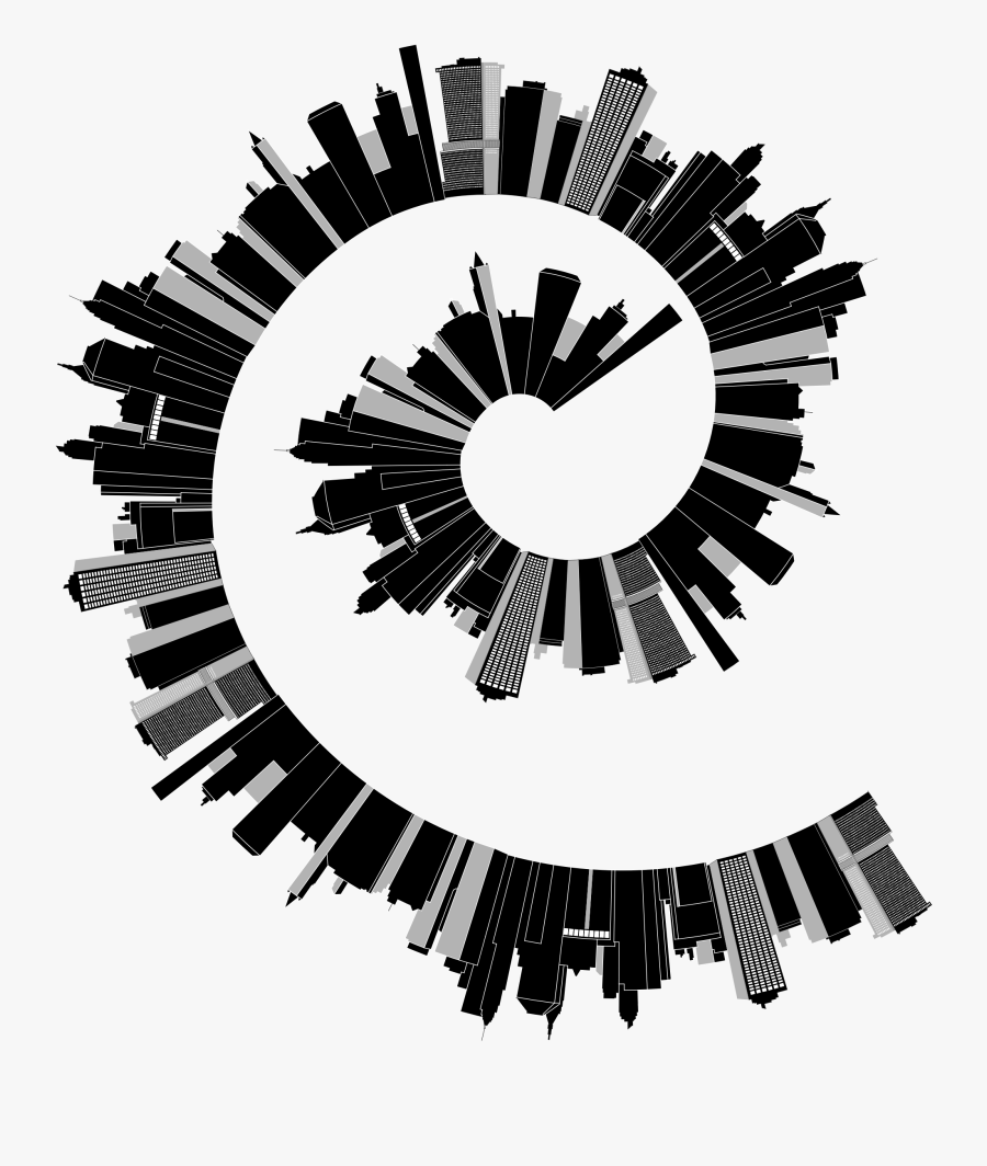 Cityscape Skyline Spiral Clip Arts - Cityscape, Transparent Clipart