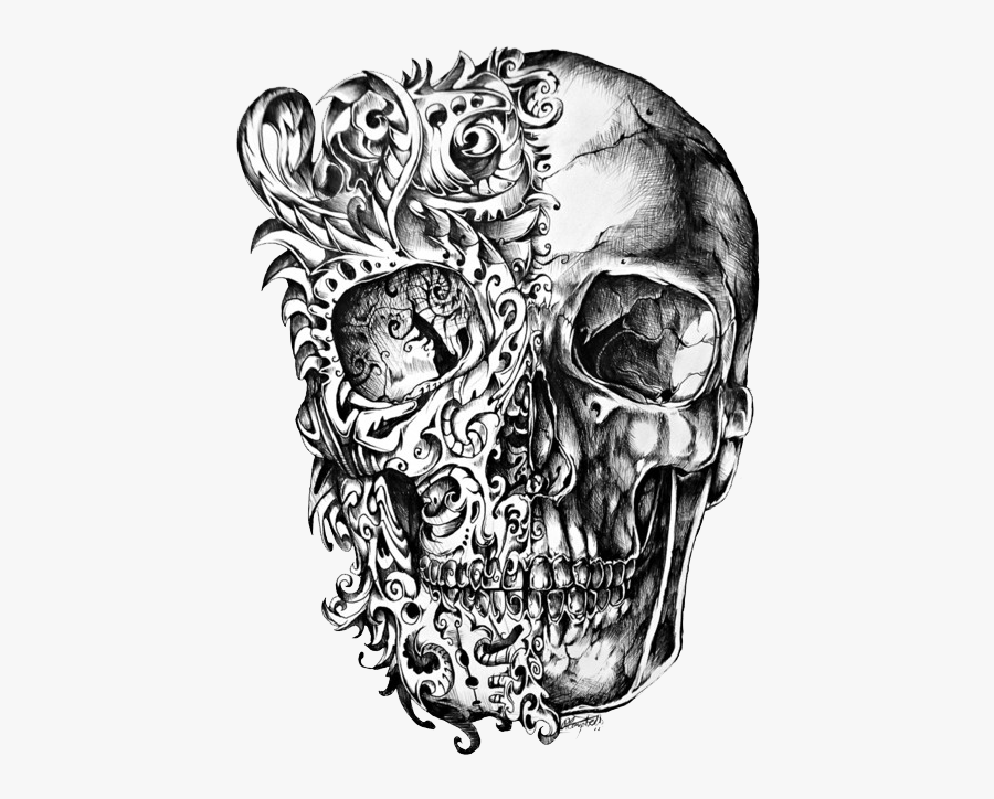 Clip Art Drawing For Free - Cool Skull Designs , Free Transparent