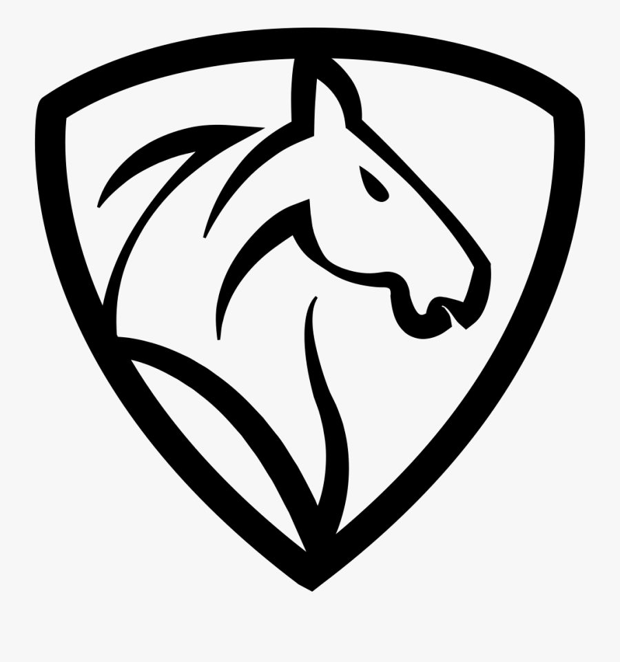Horse Head In A Shield Comments - Outline Horse Head Logo, Transparent Clipart