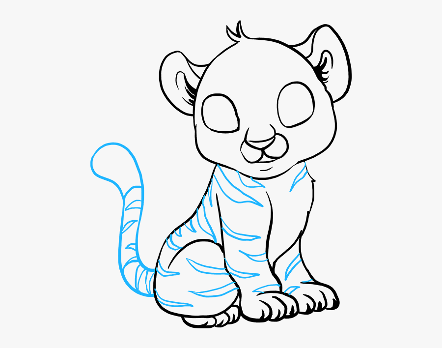 How To Draw Baby Tiger - Draw A Baby Tiger, Transparent Clipart