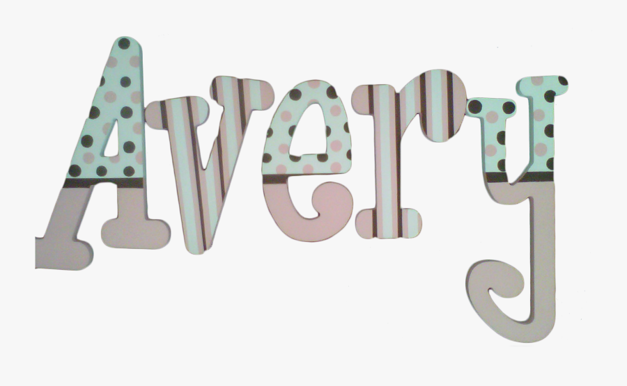Avery Pink And Brown Hand Painted Wall Letters Clipart - Signage, Transparent Clipart