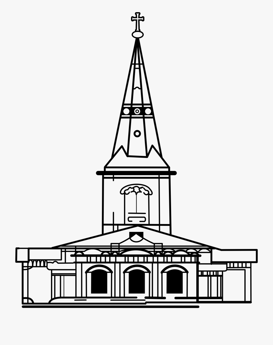 Church Clip Art Png - Drawing Of Church Building, Transparent Clipart