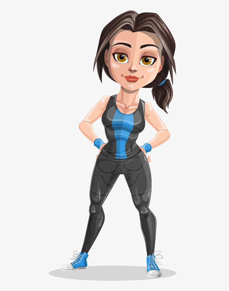 Transparent Businesswoman Clipart - Cartoon Female Weight Lifter, Transparent Clipart