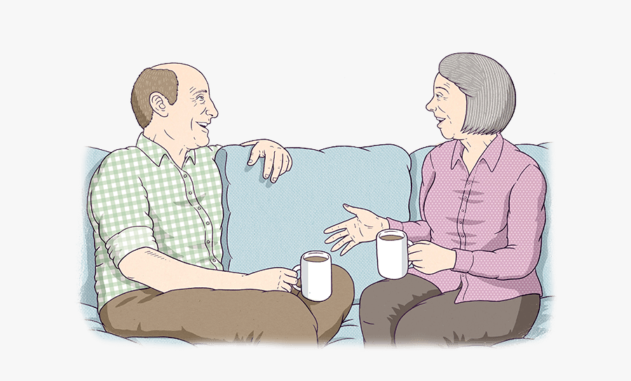 Old People Talking Cartoon Png, Transparent Clipart