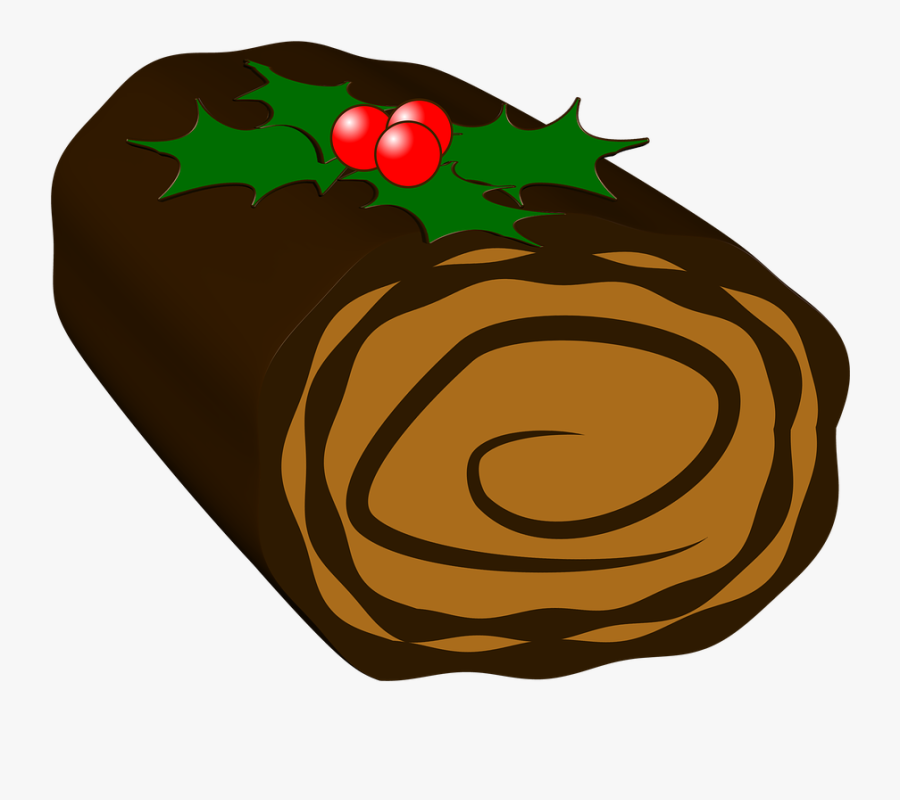 Yule Log, Cake, Christmas, Yule, Log, Chocolate - Buche De Noel Clipart, Transparent Clipart