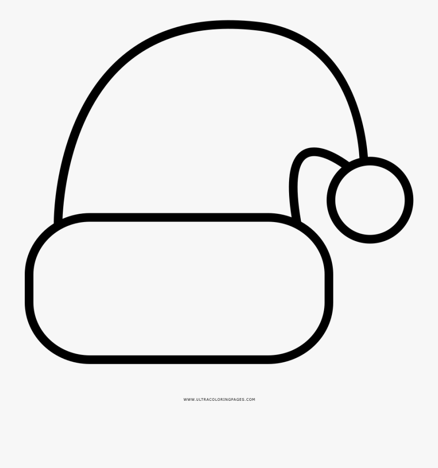 Santa Hat Coloring Page With Christmas Pages Printable - Sombrero De Santa Para Colorear, Transparent Clipart