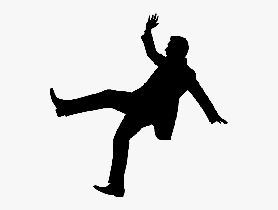Guy Falling Png Clip Art Royalty Free Library - Slip And Fall Silhouette, Transparent Clipart