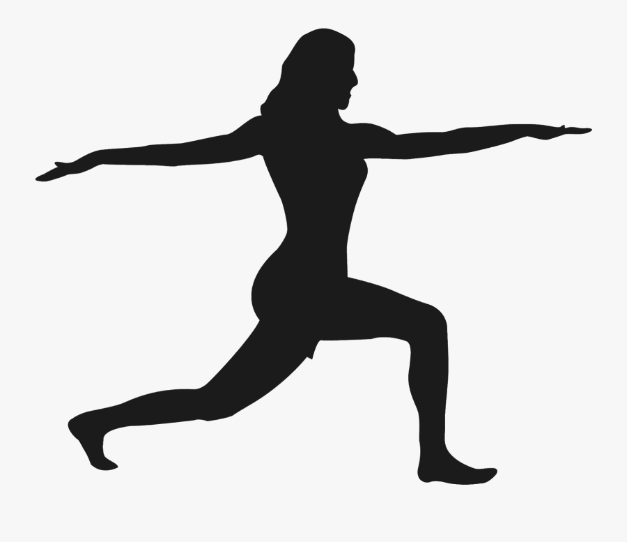 Warrior Yoga Pose Silhouette, Transparent Clipart