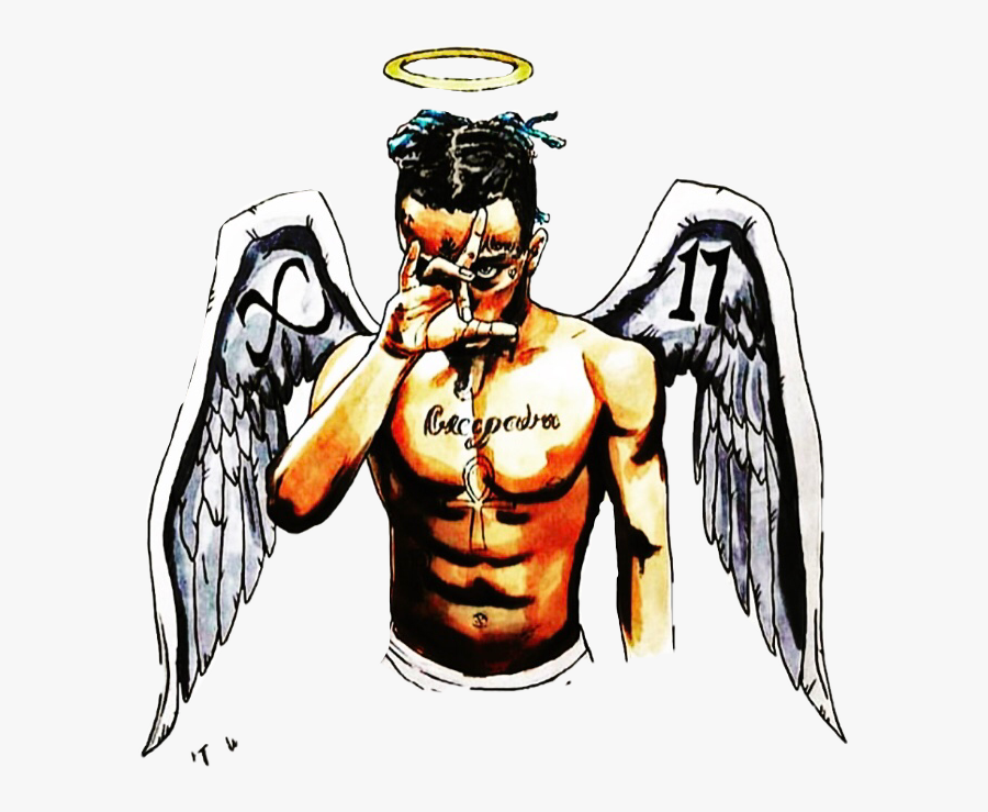 #x #xxx #xxxtentacion #xxxtentacionrip #xxxtentaction - Draw Xxxtentacion With Wings, Transparent Clipart