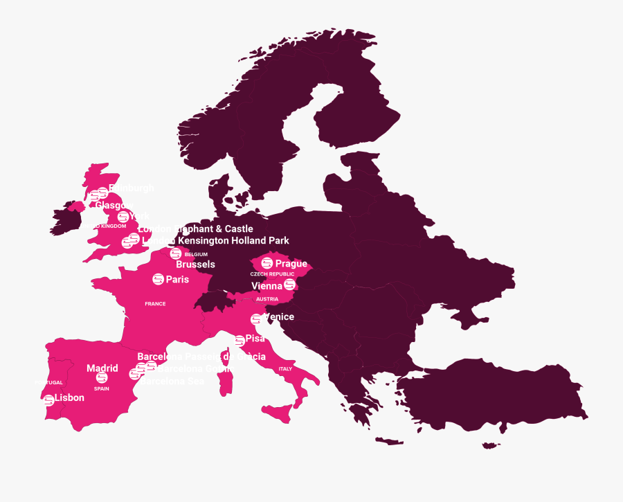 Blank Map Europe Middle East, Transparent Clipart