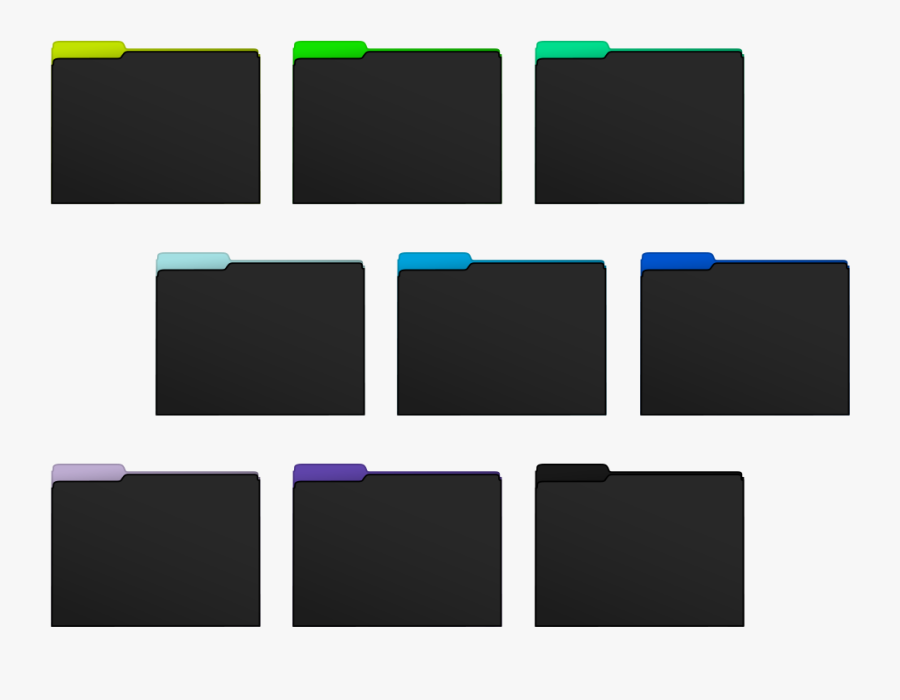 Folder Clipart Folder Tab - Desktop Folder Icons Black , Free ...