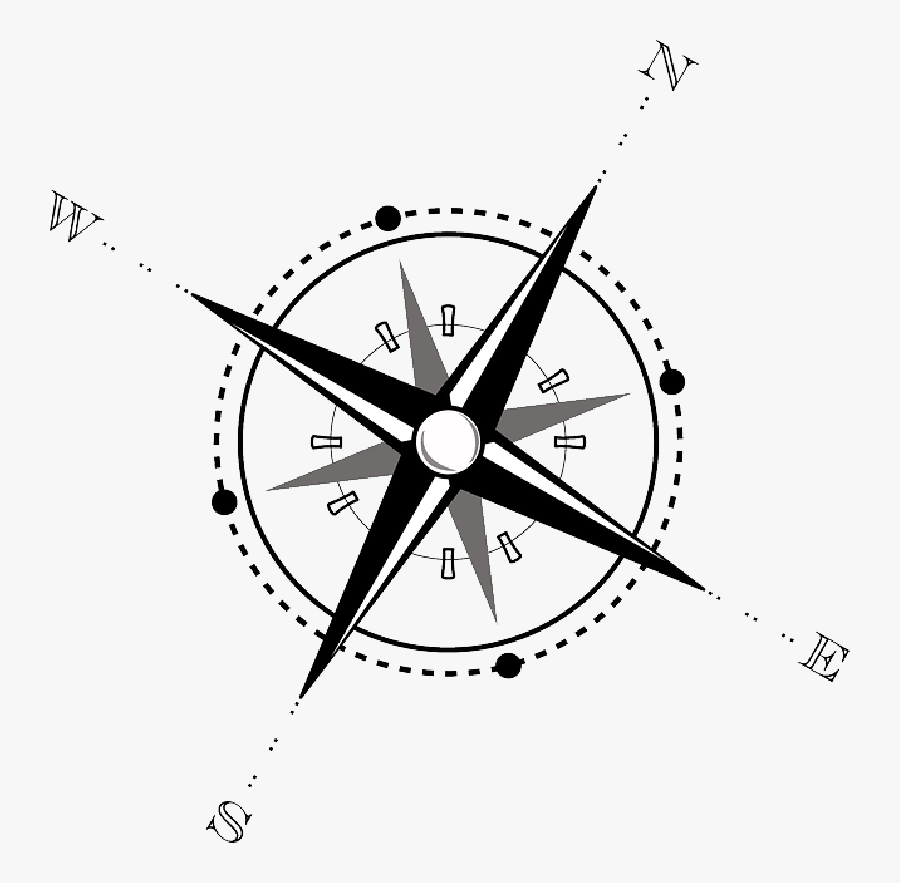 Picture Of Compass Rose - Compass Clipart Black And White, Transparent Clipart