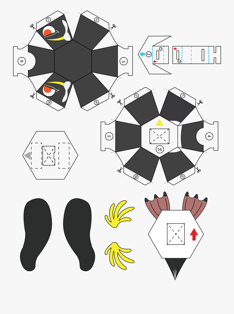 Clip Art Resultado De Imagen Para - Paper Penguin Bomb Template, Transparent Clipart