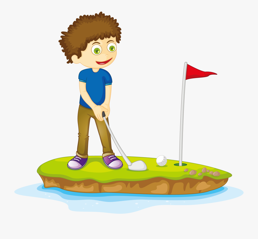 Transparent Cartoon Golf Clipart - Cartoon Picture Play Golf, Transparent Clipart