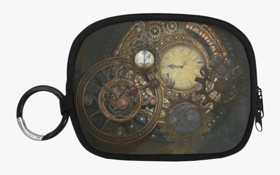 Painting Steampunk Clocks And Gears Coin Purse - Steampunk Clock, Transparent Clipart